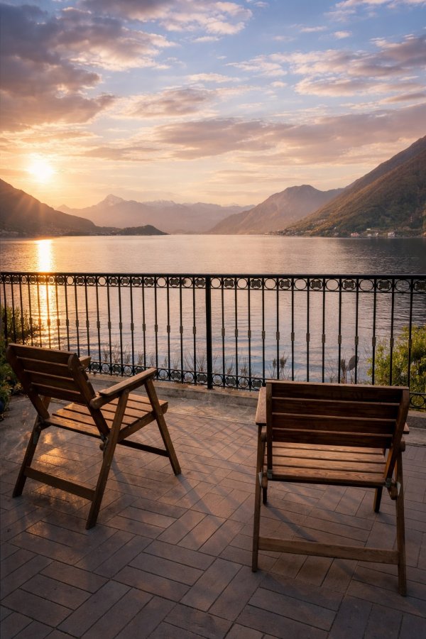 La terrazza con vista panoramica sul lago di Emilia