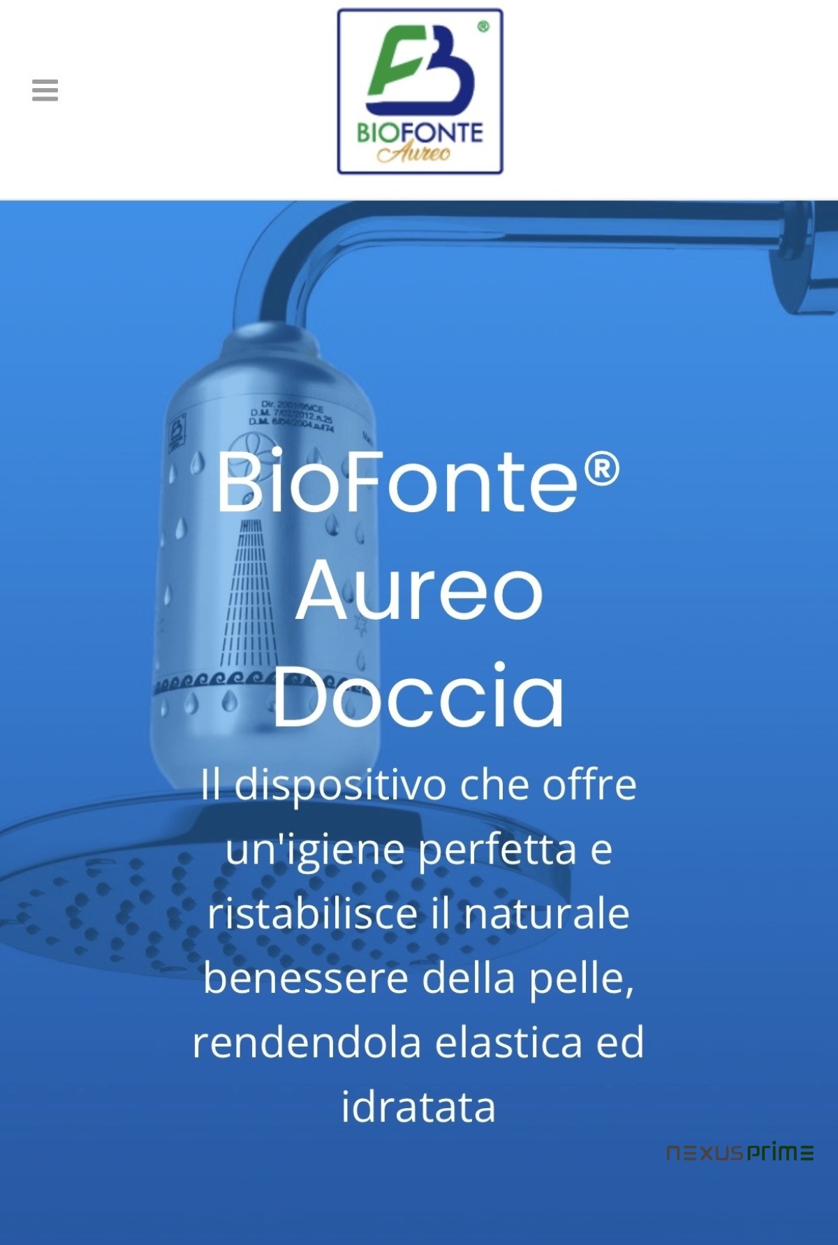 BioFonte Aureo Doccia – Dispositivo doccia per il benessere di pelle e capelli - Asset