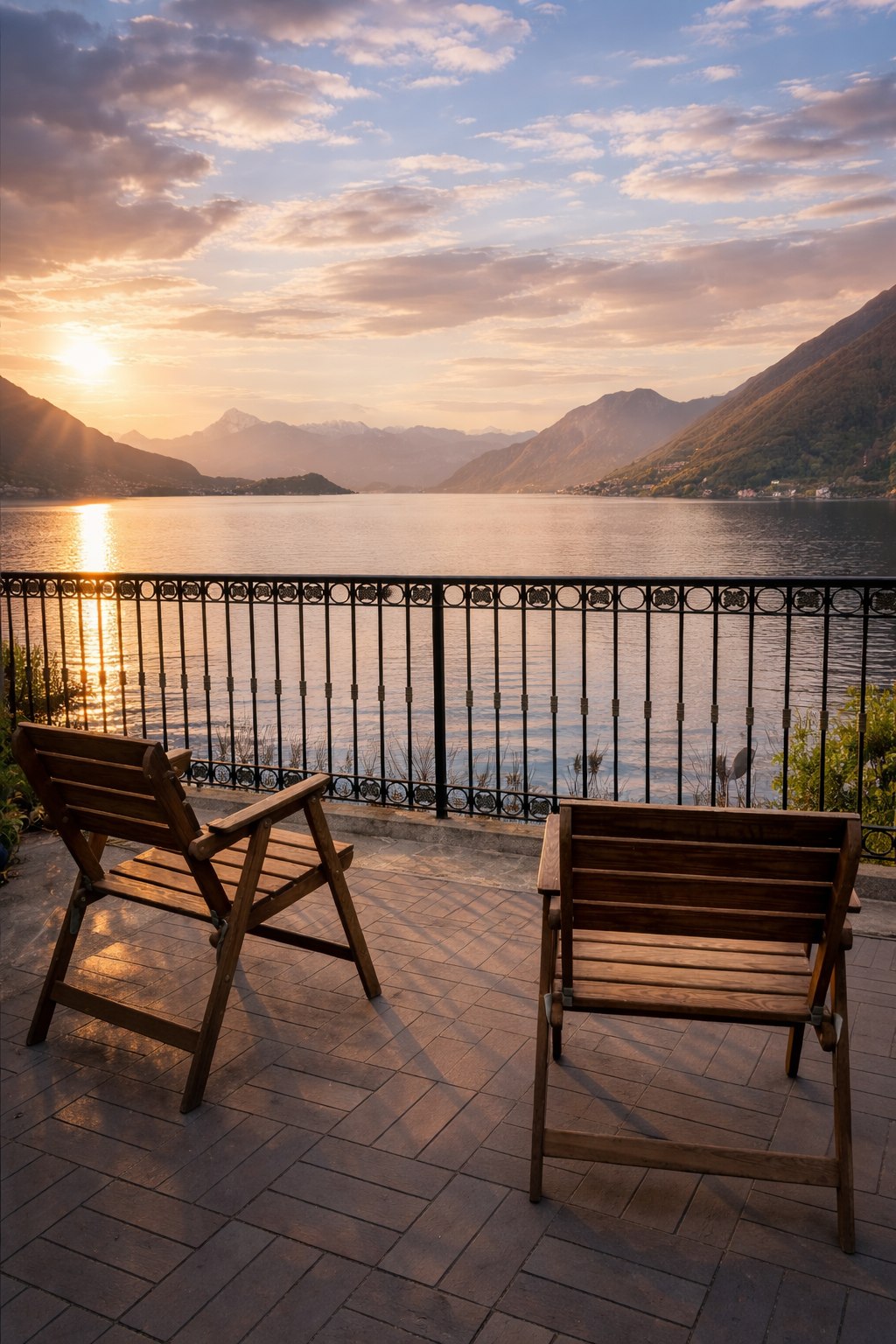La terrazza con vista panoramica sul lago di Emilia